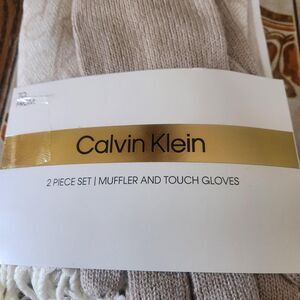 Calvin Klein Muffler and Touch Gloves set